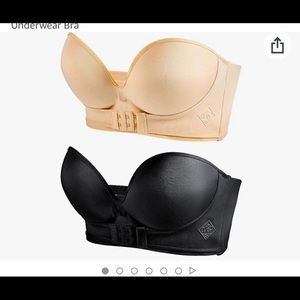 TWO PACK Strapless bras with extra lift front clasp 36C (tagged 38D)